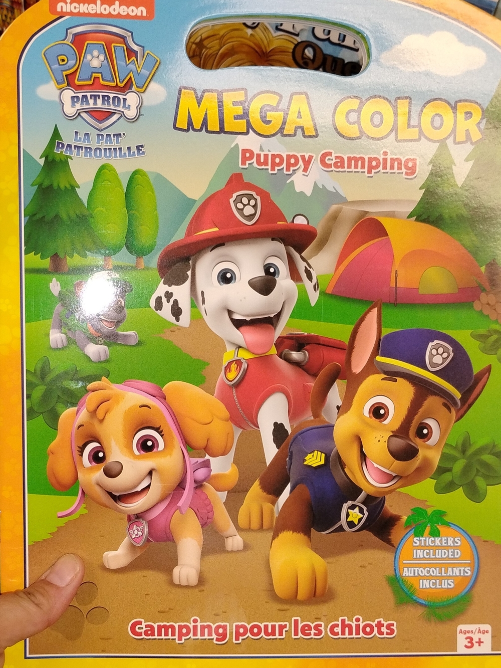 Paw Patrol Mega Color Puppy Camping Coloring Book - Pink, Red, Blue